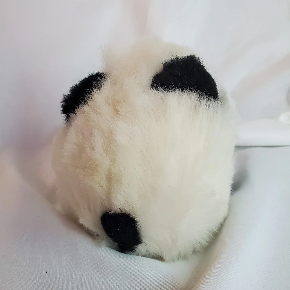 Vintage 1997 Swibco Puffkins Peter Panda Plush Stuffed Ball 5 In‎ Black White